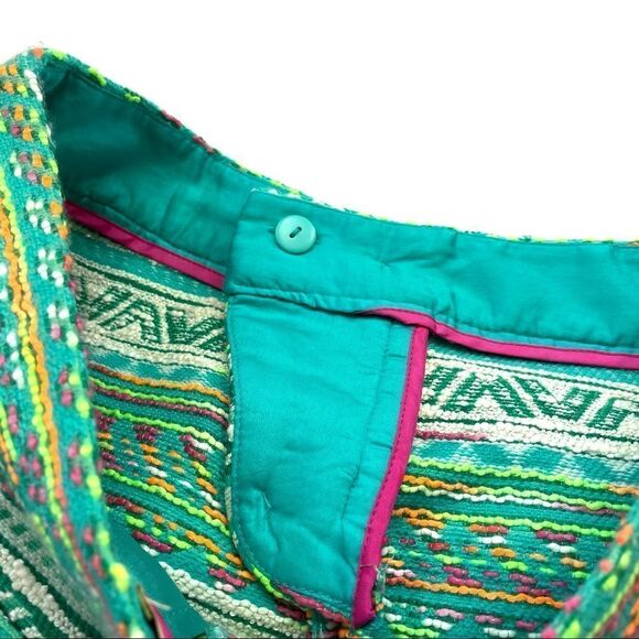 Anthropologie Elevenses Costa Aztec Embroidered shorts 0 Green - Picture 15 of 16